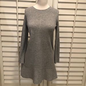 ASOS Petite Knitted Dress with Frill Hem Grey 6P